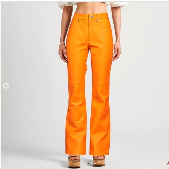 JW Anderson Leather Bootcut-Leg Trousers - Picture 3 of 15